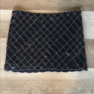 Beaded and sequin mini skirt